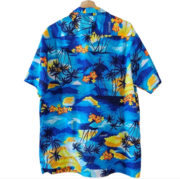 Hilo Hattie Hawaii Island Time Tropical Hibiscus Flower Mens Button Down Shirt - Picture 2 of 8